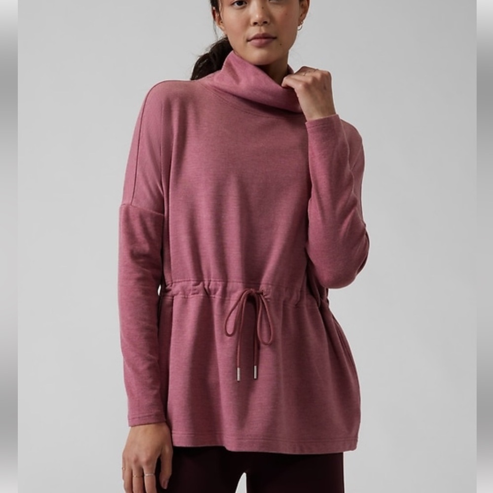 Athleta Balance sweatshirt, tawny rose heather, size small